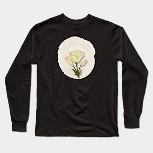 Vibrant Sketchy Flowers Long Sleeve T-Shirt